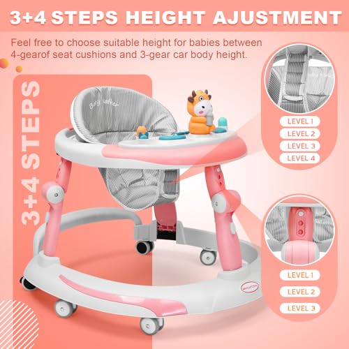 Baby Walker with Music and Brakes Anti-Rollover