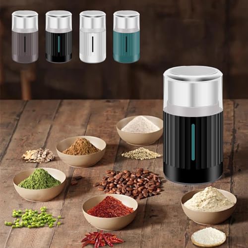 Built-In Sharp Blade Spice Grinder with 2 Detachable Stainless Steel Blades Bowls for Coffee
