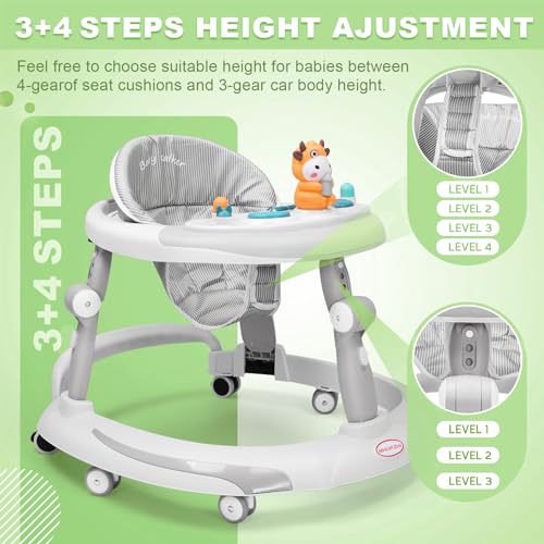 Baby Walker with Music and Brakes Anti-Rollover