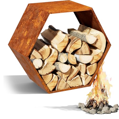 Sturdy Log Holder with Honeycomb Design for Wood Storage