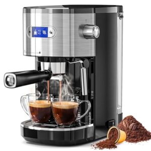 20-Bar Cappuccino Machines with Milk Frother Steam Wand and Capsule Compatible