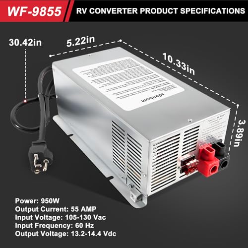 Rv Converter 55 amp with Lithium-Ion Switch for Camper RV Trailer
