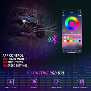 LED Center Grill APP Control Signature Light for Polaris Polaris RZR PRO XP/XP 4/ RZR PRO R/RZR Turbo R R4 Accessories 2020-2024(Replace #2884346)