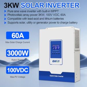 Pure Sine Wave All-in ONE Built-in MPPT Charge Controller Work with Lead Acid Lithium Gel Battery for Off-Grid System
