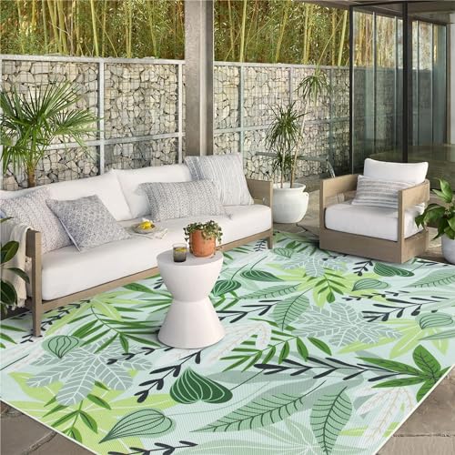 8x10 Green Indoor Outdoor Rug for Patio