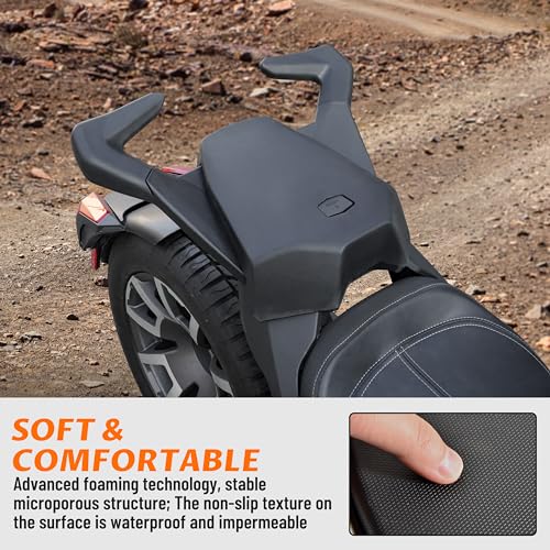 2-Up Passenger Soft Seat with Grab Handles Foot Pedals for Can Am Ryker All Models Accessories; Replace #219400842 (MAX Mount 219400800 Required)