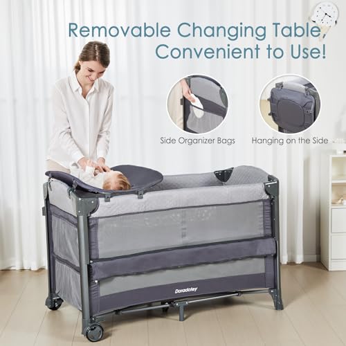 Foldable Baby Playpen Playard with Baby Changing Table