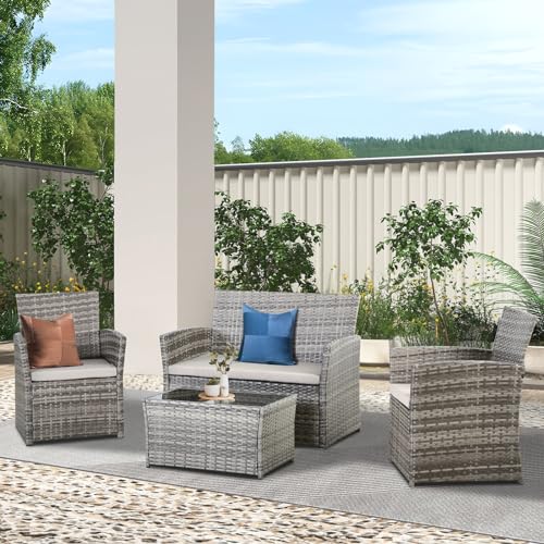 Outdoor Wicker Conversation Sets with Cushion
