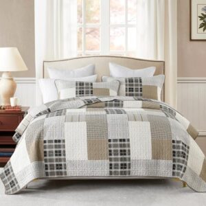 Farmhouse Geometric King Quilt Bedding Set