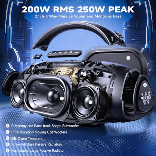 Massive Bass Party Boombox IPX7 Waterproof Bluetooth Speaker Large