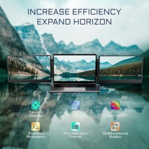 FHD IPS Laptop Screen Extender with 90° Foldable Stand/Dual Speakers