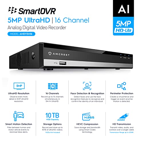 5MP Security DVR for Analog Security Cameras