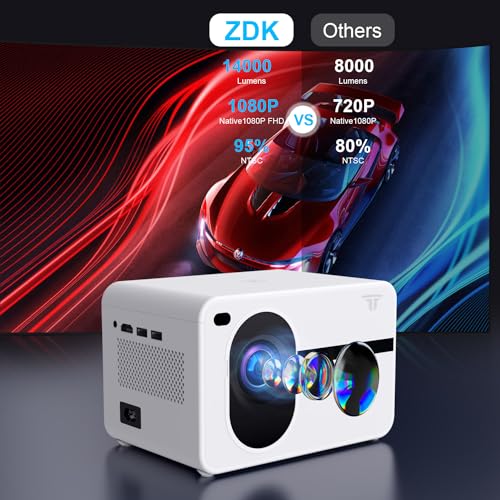 14000L ZDK Video Movie Portable Outdoor Wifi Projector Home Theater