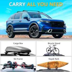 100% Made of Metal Aluminum Heavy Duty Crossbar Roof Rail Rooftop Snowboard Skiboard Canoe Kayak Bike Cargo Luggage Racks Carrier
