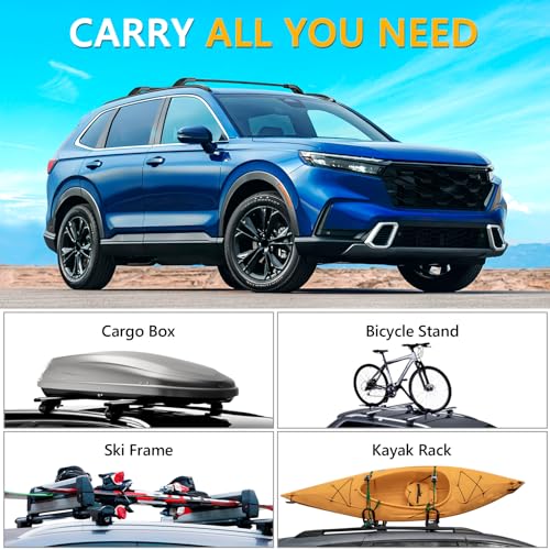 100% Made of Metal Aluminum Heavy Duty Crossbar Roof Rail Rooftop Snowboard Skiboard Canoe Kayak Bike Cargo Luggage Racks Carrier