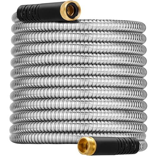 304 Stainless Steel Heavy Duty non Kinking Flexible Garden Hose – 3/4'' Fittings