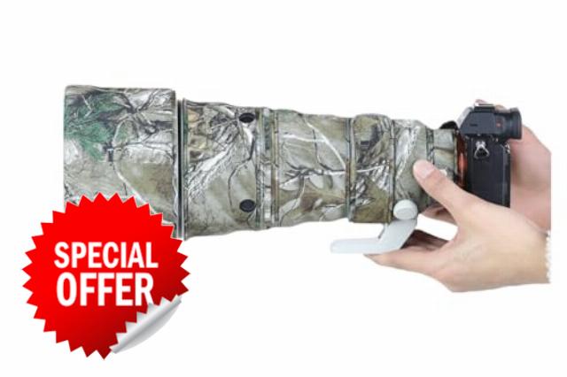 Camouflage Waterproof Lens Coat for Sony FE 300mm F2.8 GM OSS Rainproof Lens Protective Cover (Withered Leaf Camouflage