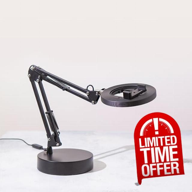Mini Lamp with Matte Metal Base - Perfect for Slightly Smaller Projects (Mini Black Lamp and Black Metal Base)
