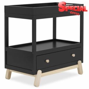 Hygge Changing Table in Matte Black Vintage Oak