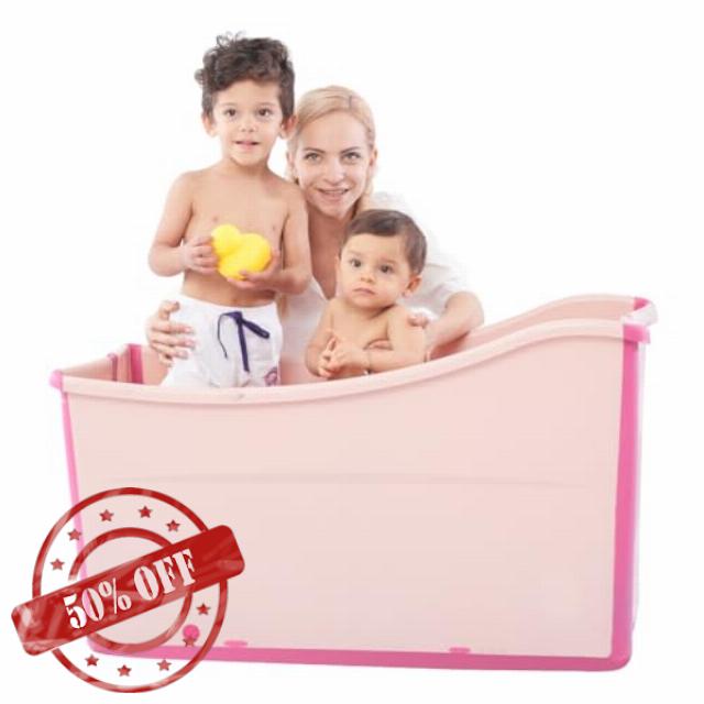 Large Foldable Bathtub for Toddler Collapsible Baby Bathtub Portable Bath tub Lightweight for Children Twins Petite Adult