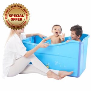 Large Foldable Bathtub for Toddler Collapsible Baby Bathtub Portable Bath tub Lightweight for Children Twins Petite Adult