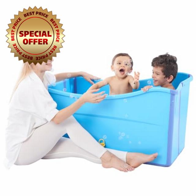 Large Foldable Bathtub for Toddler Collapsible Baby Bathtub Portable Bath tub Lightweight for Children Twins Petite Adult