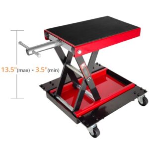 1100 LBS Motorcycle Lift ATV Scissor Lift Jack with Dolly & Hand Crank