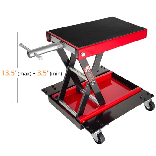1100 LBS Motorcycle Lift ATV Scissor Lift Jack with Dolly & Hand Crank