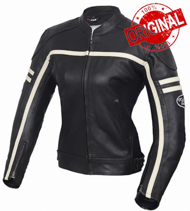 Women Genuine Leather Motorcycle Jacket Vintage Cruiser Armor Biker Jacket for Women