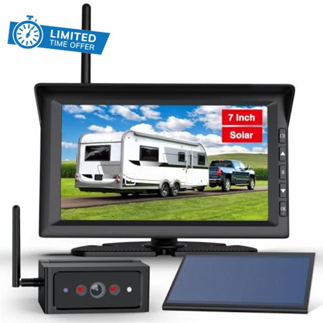 AUTO VOX Solar Wireless Backup Camera with 7" Monitor System