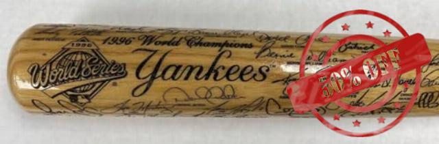 1996 World Series Heavy Hitter New York Yankees Team Signed Limited Edition Bat - Autographed MLB Bats