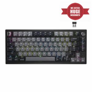 Corsair K65 Plus Wireless 75% RGB Hot-Swappable Mechanical Gaming Keyboard – Pre-Lubricated MLX Red Linear Switches – Top Mounted – Dual-Layer Sound Dampening – PBT Keycaps – QWERTY NA – Black