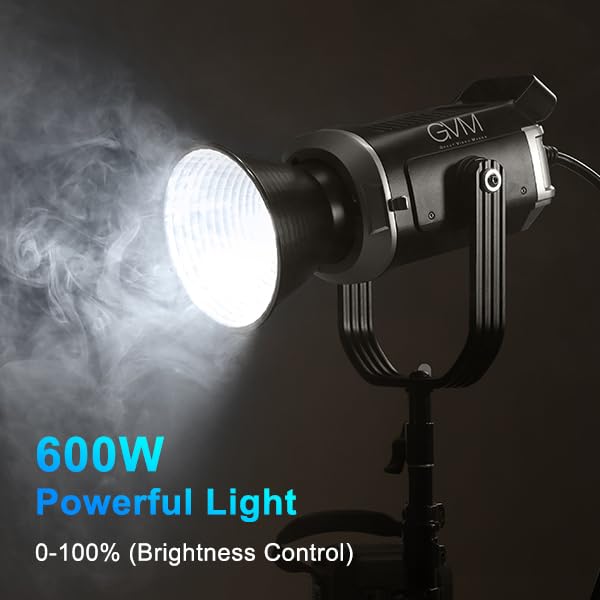 360°Continuous Lighting with COB 600W 5600K Balanced Studio Light CRI97 Led Photography Lighting for Live Streaming