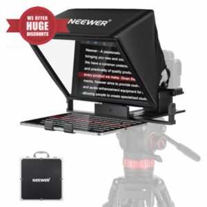 NEEWER Teleprompter X14 II with Upgraded Height Adjustable Camera Mount QR Plate Compatible with Manfrotto 501PL