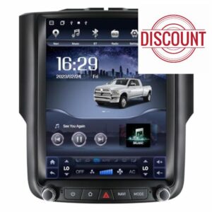 YULU Radio Stereo Upgrade for Dodge Ram 1500 2500 3500 2013 to 2018 Manual A/C Android 12 Head Unit 10.4 Inch IPS Navigation Support Wireless Carplay Bluetooth DSP Optical Fiber Output (Manual A/C)