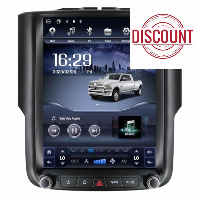 YULU Radio Stereo Upgrade for Dodge Ram 1500 2500 3500 2013 to 2018 Manual A/C Android 12 Head Unit 10.4 Inch IPS Navigation Support Wireless Carplay Bluetooth DSP Optical Fiber Output (Manual A/C)