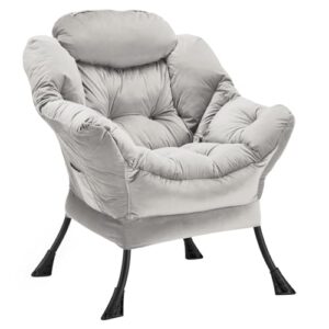 Accent Chair Velvet Upholstered with Wide Seat