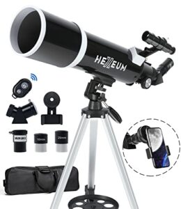 Koolpte Telescope for Adults & Beginner Astronomers - 80mm Aperture 600mm Fully Multi-Coated High Transmission Coatings with AZ Mount Tripod Phone Adapter