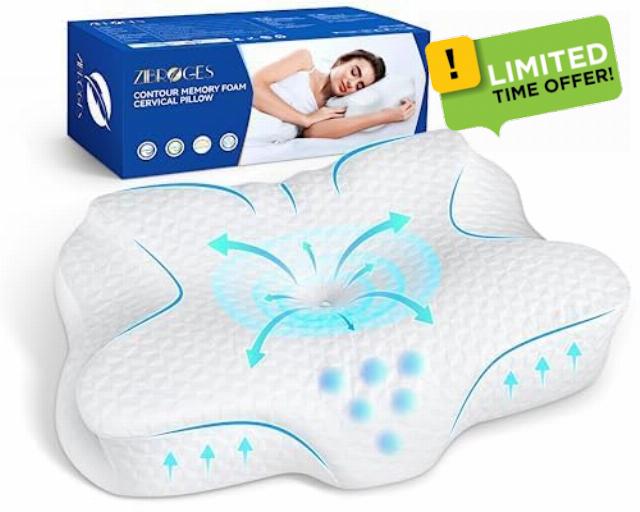 Memory Foam Cervical Pillow - Side Sleeper Pillow Neck Back Shoulder Pain Relief Sleeping Support Your Head - Cooling Ergonomic Orthopedic Contour Bed Pillow for Side Back Stomach Sleeper