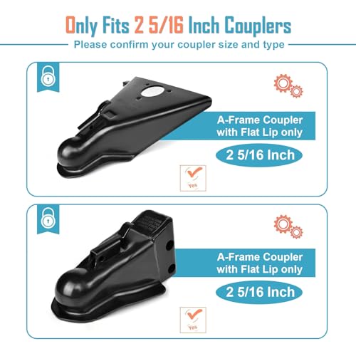 NenNicht 2024 Upgrade Anti Theft Heavy-Duty Steel Trailer Coupler Locks with Secures Safety Chains