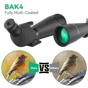 Carrying Bag and Quick Phone Holder - BAK4 High Definition Waterproof Spotter Scope for Bird Watching Wildlife Scenery