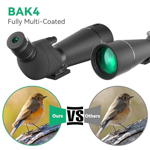 Carrying Bag and Quick Phone Holder - BAK4 High Definition Waterproof Spotter Scope for Bird Watching Wildlife Scenery