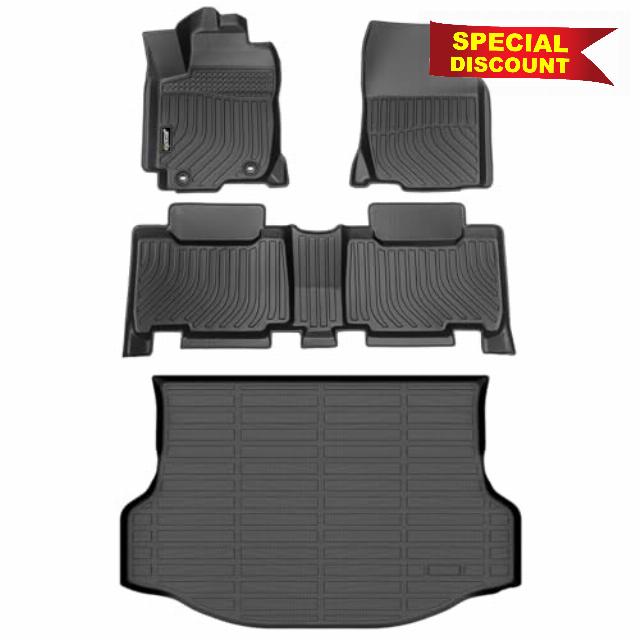 Jenofa-Car Floor Mats & Cargo Liner for Rav4 2013-2018 All Weather Floor Mats Set Custom for Rav4 Full Set Floor Liners for 2013-2018 Rav4 Black Accessories