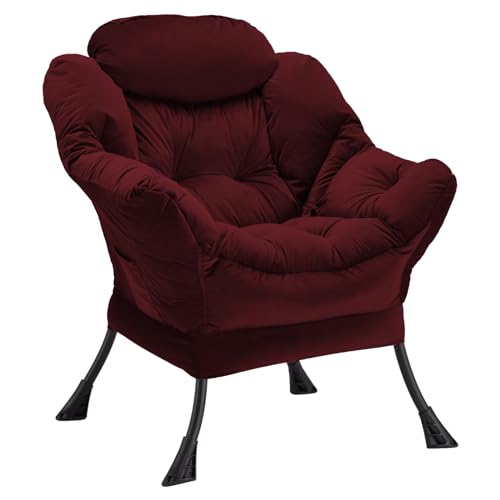 Accent Chair Velvet Upholstered with Wide Seat
