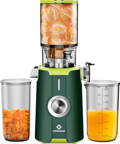 Slow Juicer Machines with No-Prep 4.35"Feed Chute Fit Whole Fruits & Vegetables