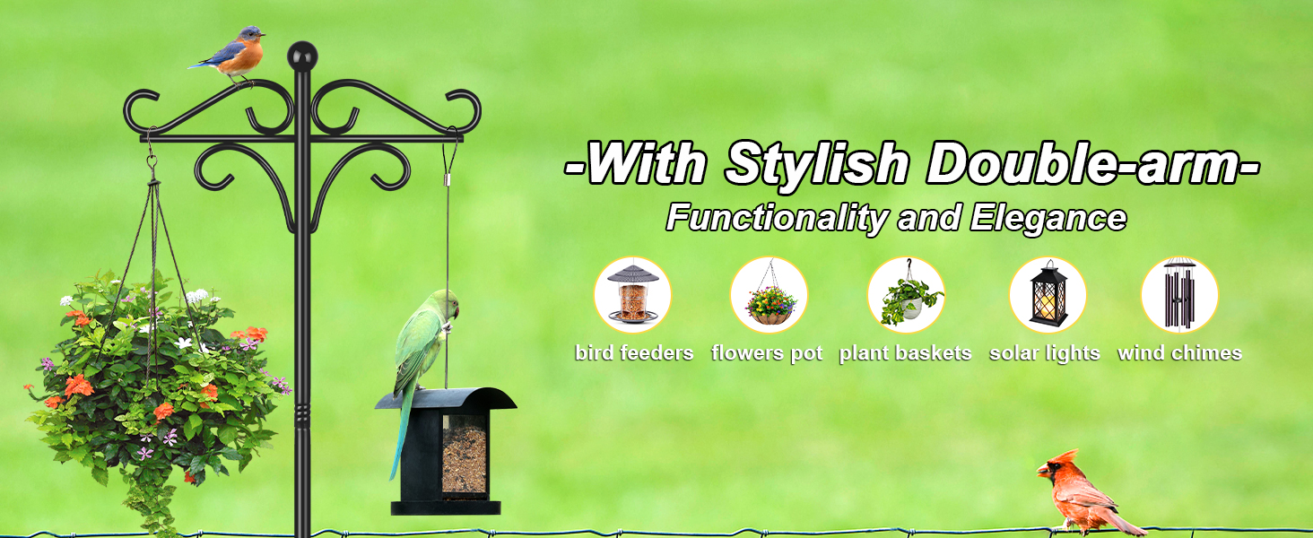 two hook bird feeder pole screw in sephreds crook bird feeder pole