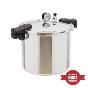 23Qt Pressure Cooker Thickened Explosion-proof Pressure Cooker with Pressure Dial Gauge Household Explosion Proof Cooking Pot for Gas Stoves Electric Ceramic Stoves Electric Furnaces