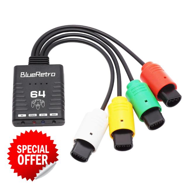 Hsthe Sea N64 Wireless Controller Adapter Converter Support 4 Bluetooth Grips For Switch Pro Wii PS3 PS5 Controllers