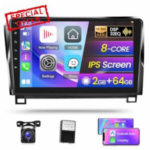 [8-Core 2+64G] Car Stereo for Toyota Tundra 2007-2013 and for Toyota Sequoia 2008-2018 - 10.1 inch IPS Touchscreen Android Radio - Wireless Carplay/Android Auto/DSP/32EQ/59UI + JBL Harness + Canbus