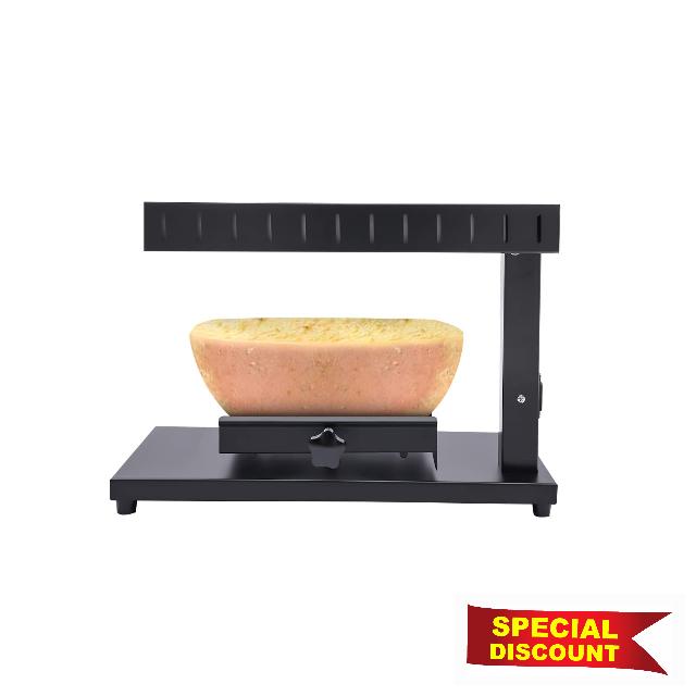 Raclette Cheese Melter Commercial Electric Raclette Machine 750W Stainless Steel Multi-Function Semi-Round Cheese Melting Warmer Height Adjustable